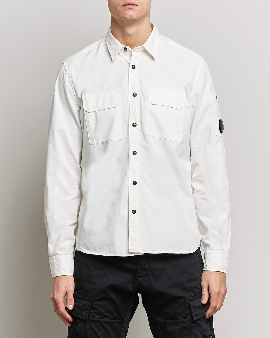 Homme | Chemises | C.P. Company | Garment Dyed Gabardine Shirt Jacket White