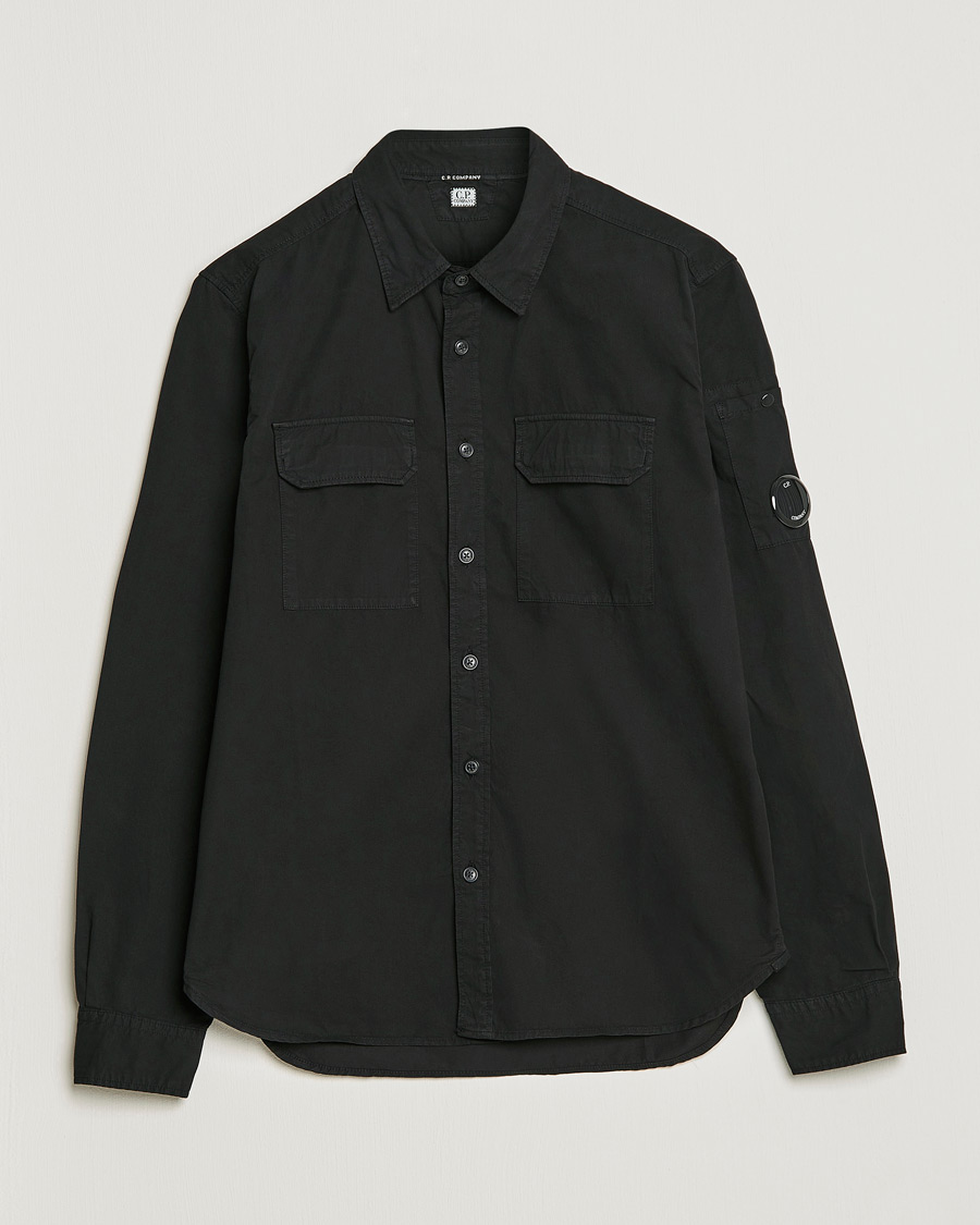 Homme | Chemises | C.P. Company | Garment Dyed Gabardine Shirt Jacket Black