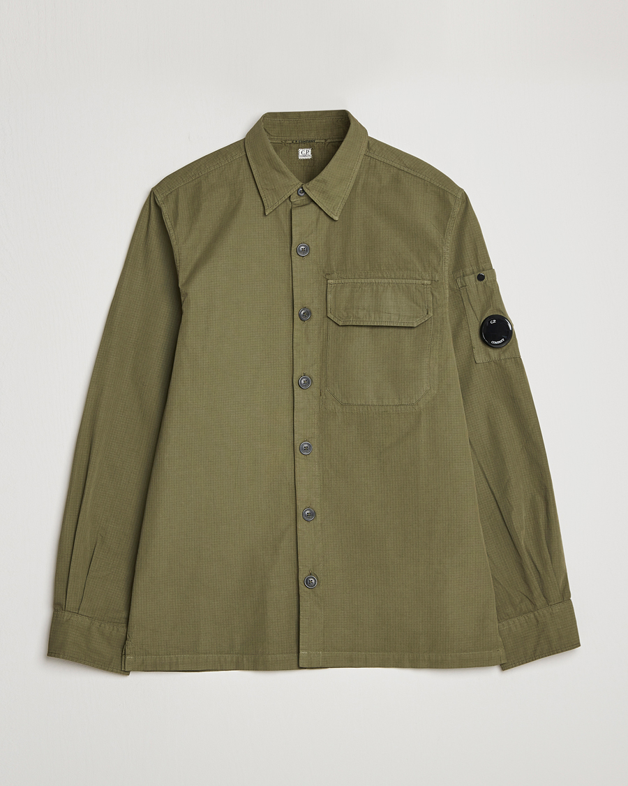 Homme | Chemises | C.P. Company | Cotton Rip Stop Overshirt Green