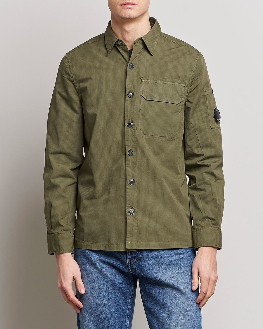 Homme | Chemises | C.P. Company | Cotton Rip Stop Overshirt Green
