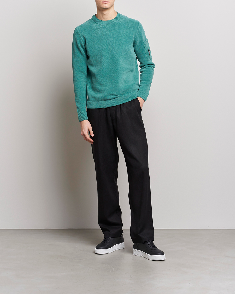 Homme | Pulls Et Tricots | C.P. Company | Cotton Chenille Crew Neck Ocean Green