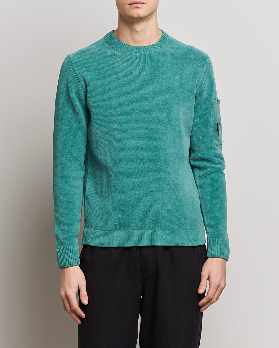 Homme | Pulls Et Tricots | C.P. Company | Cotton Chenille Crew Neck Ocean Green