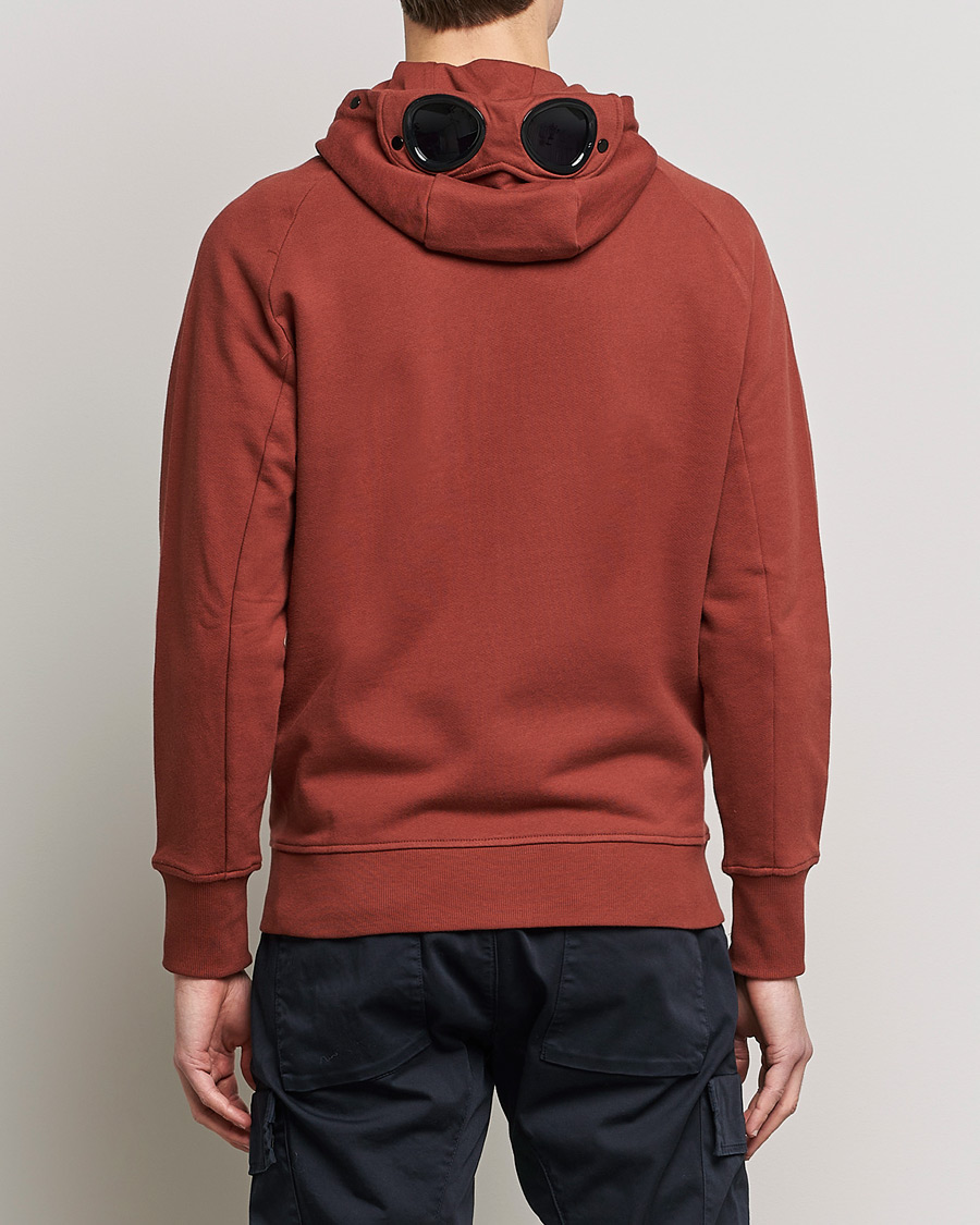 Homme | Pulls Et Tricots | C.P. Company | Diagonal Raised Fleece Full Zip Goggle Hoodie Rust