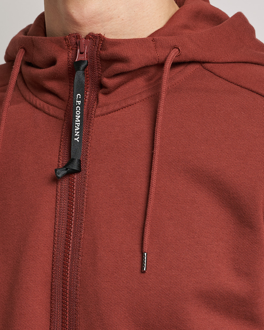 Homme | Pulls Et Tricots | C.P. Company | Diagonal Raised Fleece Full Zip Goggle Hoodie Rust