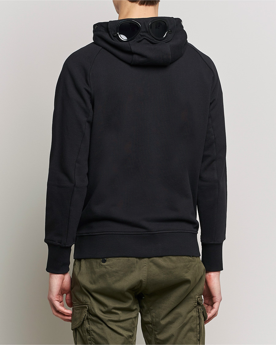 Homme | Pulls Et Tricots | C.P. Company | Diagonal Raised Fleece Full Zip Goggle Hoodie Black