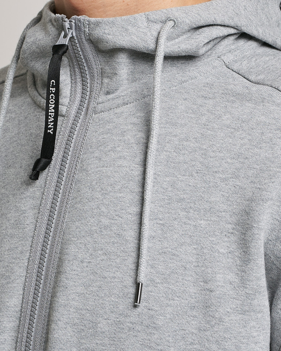 Homme | Pulls Et Tricots | C.P. Company | Diagonal Raised Fleece Full Zip Goggle Hoodie Grey