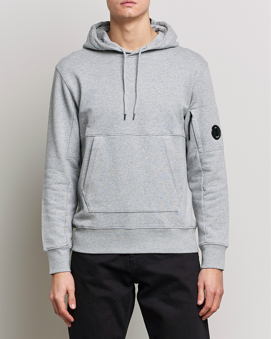 Homme | Pulls Et Tricots | C.P. Company | Diagonal Raised Fleece Hooded Lens Sweatshirt Grey