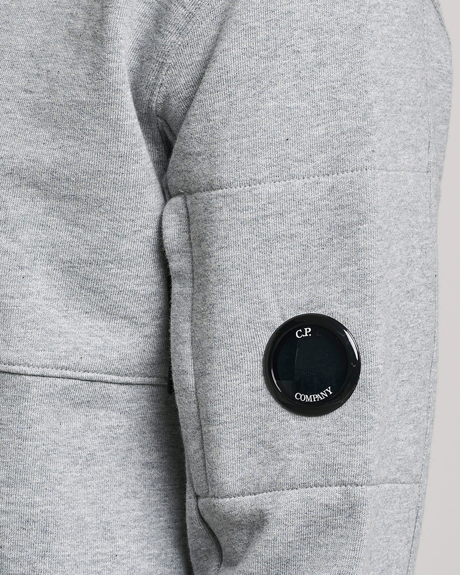 Homme | Pulls Et Tricots | C.P. Company | Diagonal Raised Fleece Hooded Lens Sweatshirt Grey