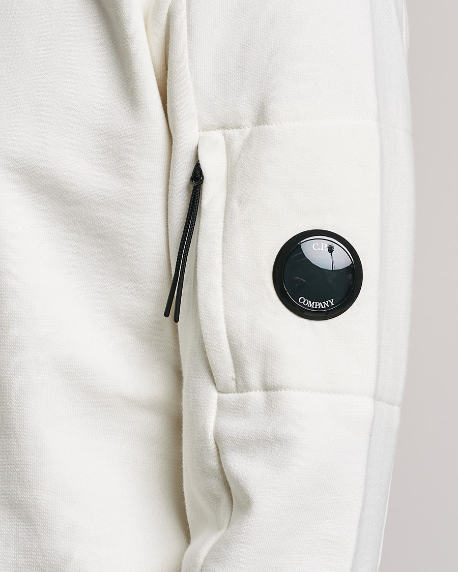 Homme | Pulls Et Tricots | C.P. Company | Diagonal Raised Fleece Lens Sweatshirt White