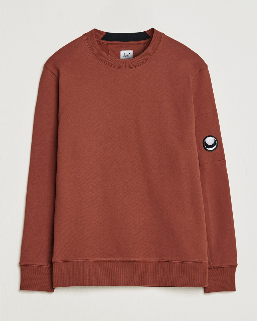 Homme | Pulls Et Tricots | C.P. Company | Diagonal Raised Fleece Lens Sweatshirt Rust