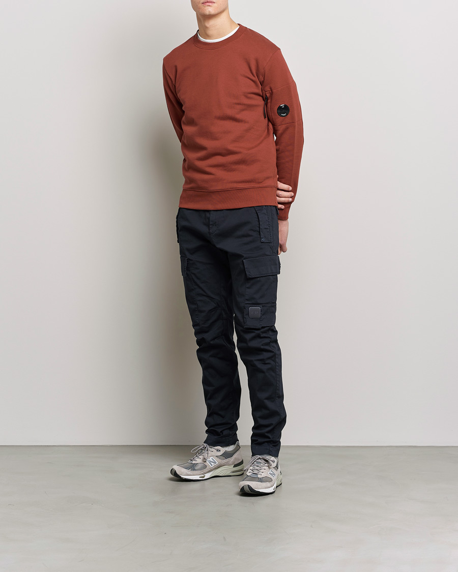 Homme | Pulls Et Tricots | C.P. Company | Diagonal Raised Fleece Lens Sweatshirt Rust