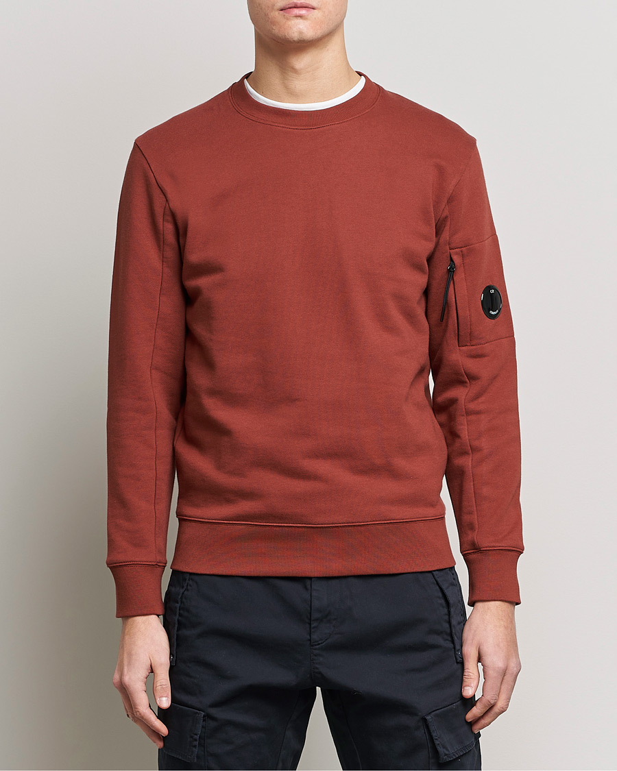 Homme | Pulls Et Tricots | C.P. Company | Diagonal Raised Fleece Lens Sweatshirt Rust