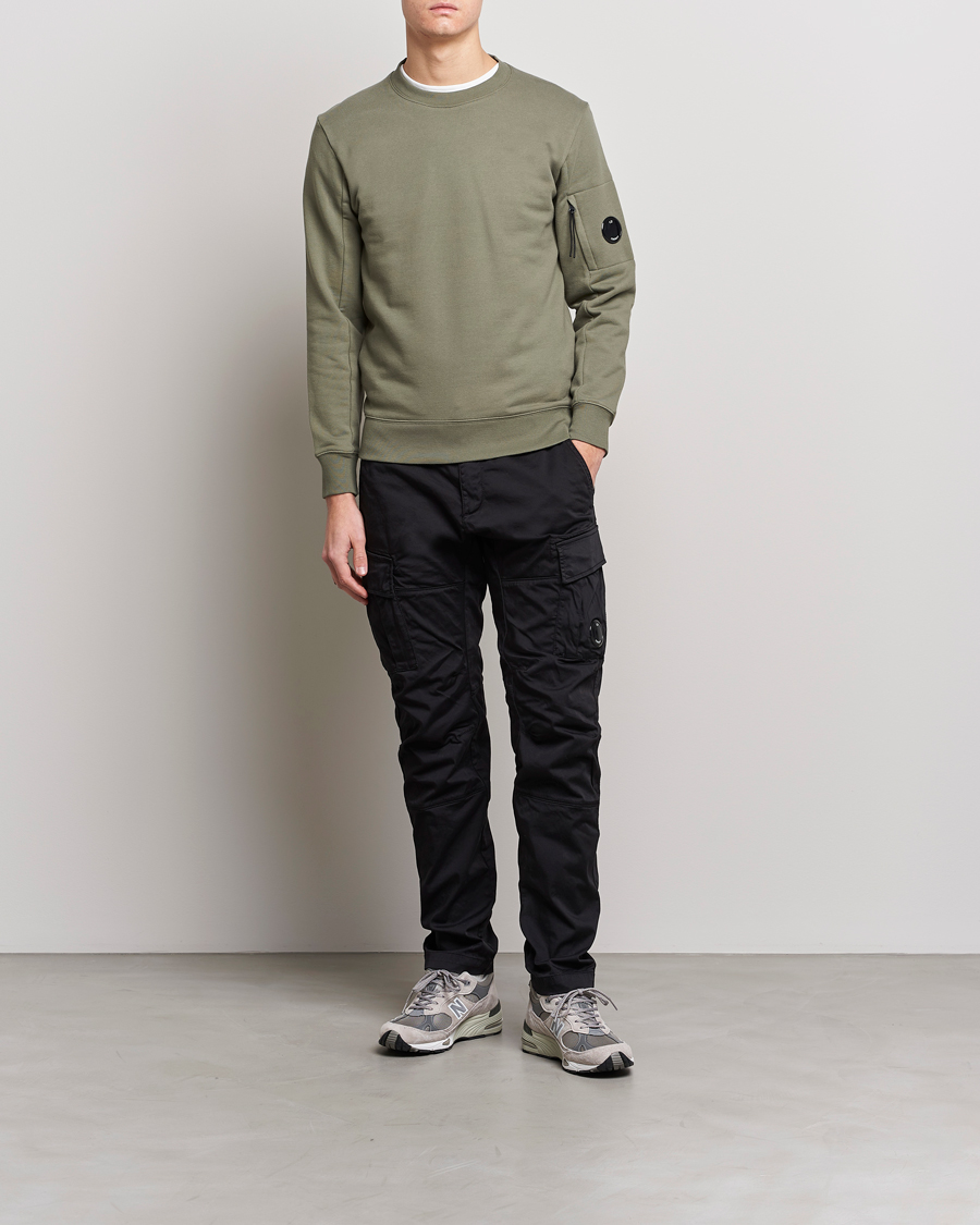 Homme | Pulls Et Tricots | C.P. Company | Diagonal Raised Fleece Lens Sweatshirt Olive