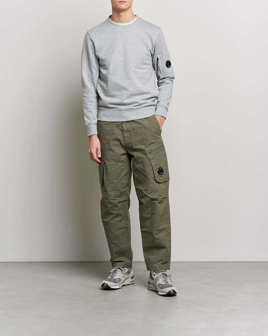 Homme | Pulls Et Tricots | C.P. Company | Diagonal Raised Fleece Lens Sweatshirt Grey