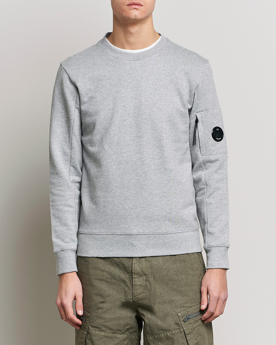 Homme | Pulls Et Tricots | C.P. Company | Diagonal Raised Fleece Lens Sweatshirt Grey