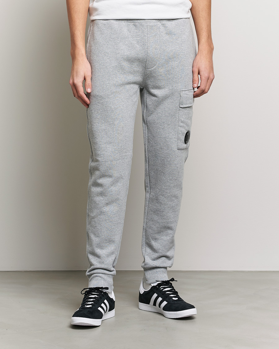 Homme | Pantalons | C.P. Company | Diagonal Raised Fleece Lens Sweatpants Grey