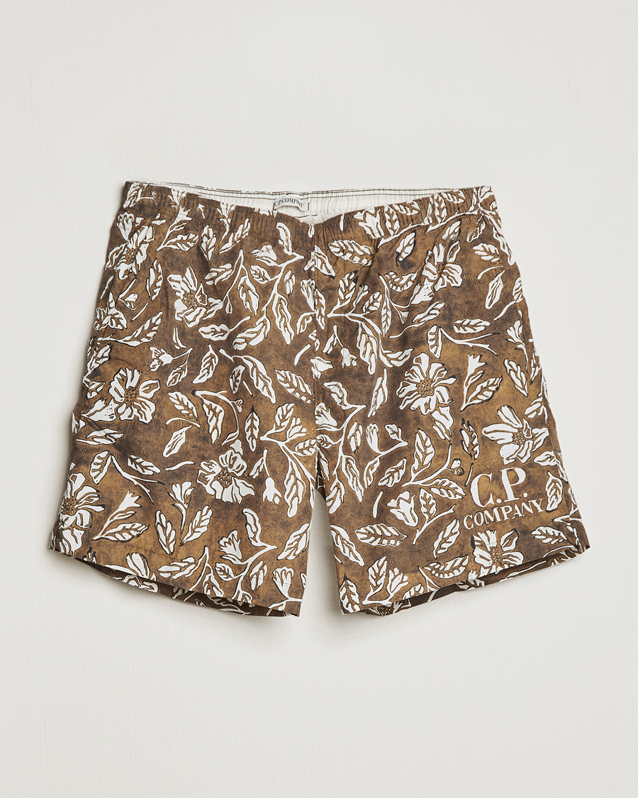 Homme | Maillots De Bain | C.P. Company | Garment Dyed Flatt Nylon Printed Swimshorts Olive