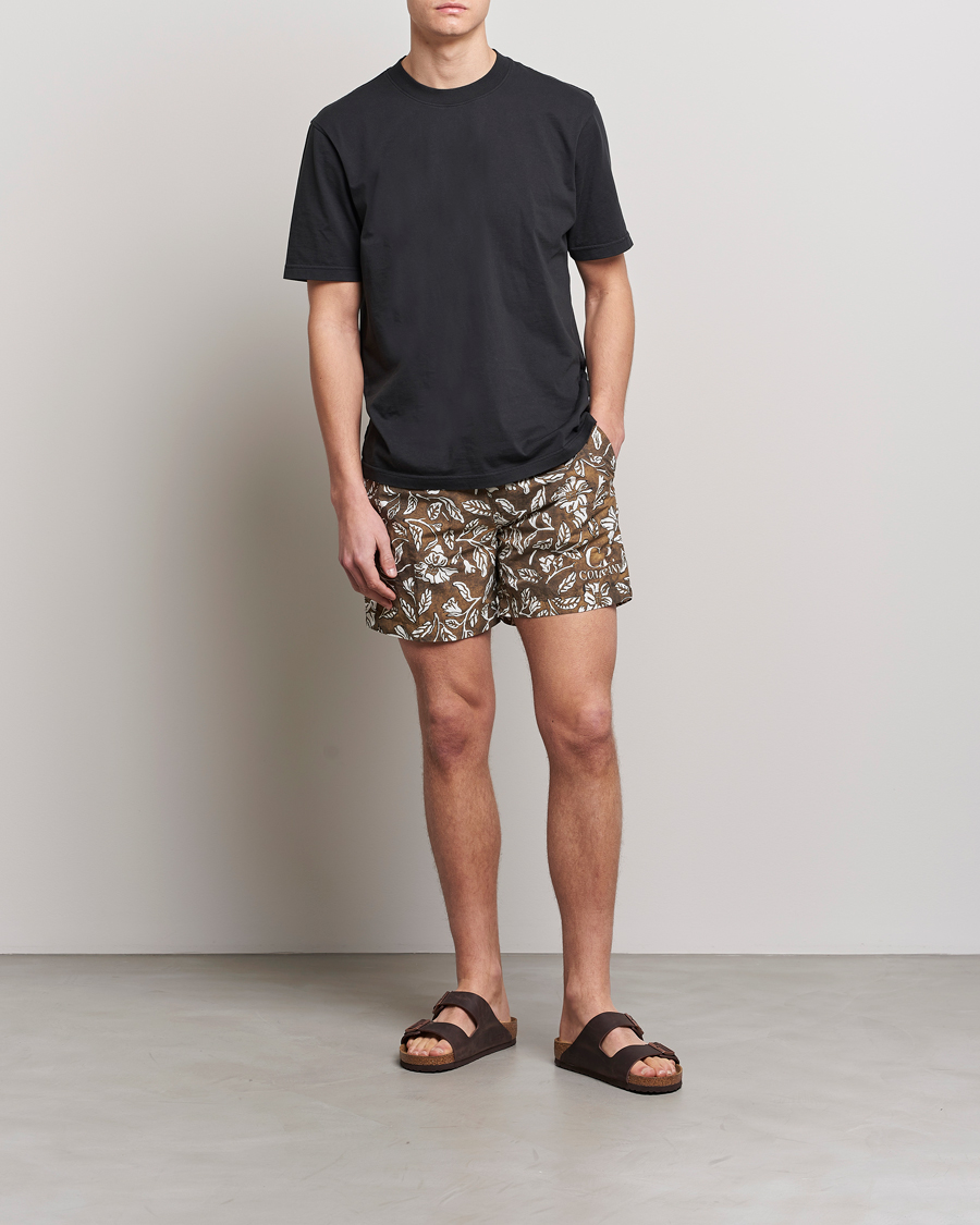 Homme | Maillots De Bain | C.P. Company | Garment Dyed Flatt Nylon Printed Swimshorts Olive