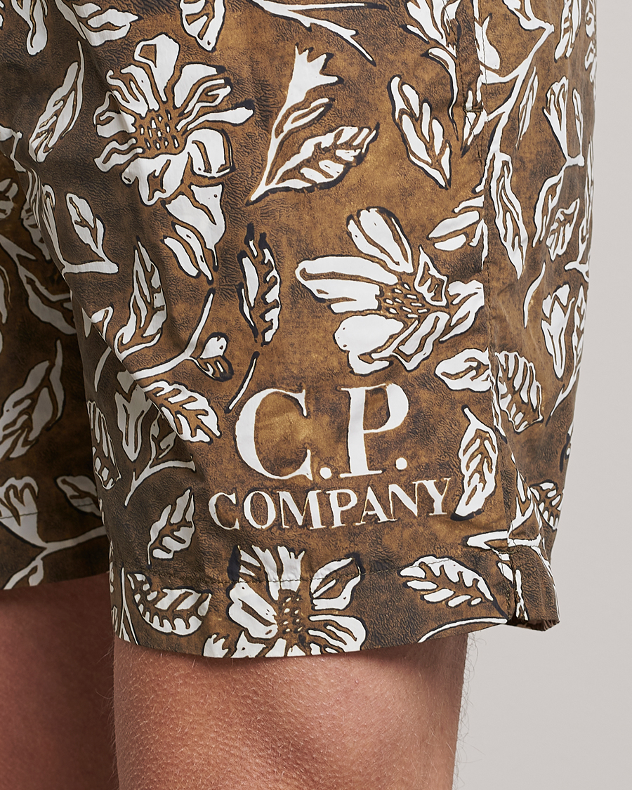Homme | Maillots De Bain | C.P. Company | Garment Dyed Flatt Nylon Printed Swimshorts Olive