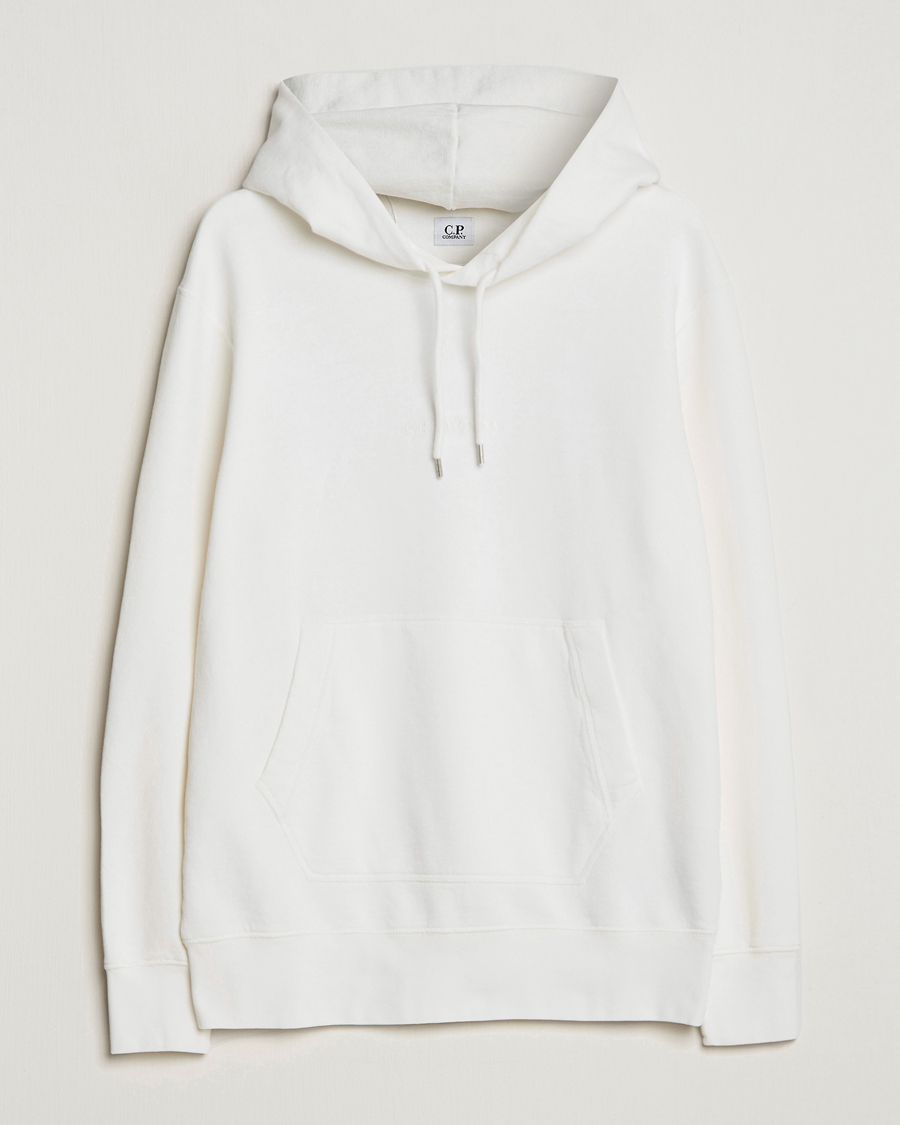 Homme | Pulls Et Tricots | C.P. Company | Garment Dyed Cotton Fleece Printed Hood White