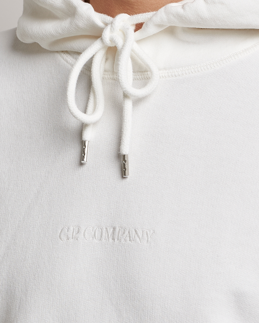 Homme | Pulls Et Tricots | C.P. Company | Garment Dyed Cotton Fleece Printed Hood White