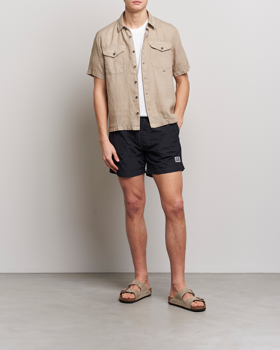 Homme | Maillots De Bain | C.P. Company | Flatt Nylon Garment Dyed Swimshorts Black