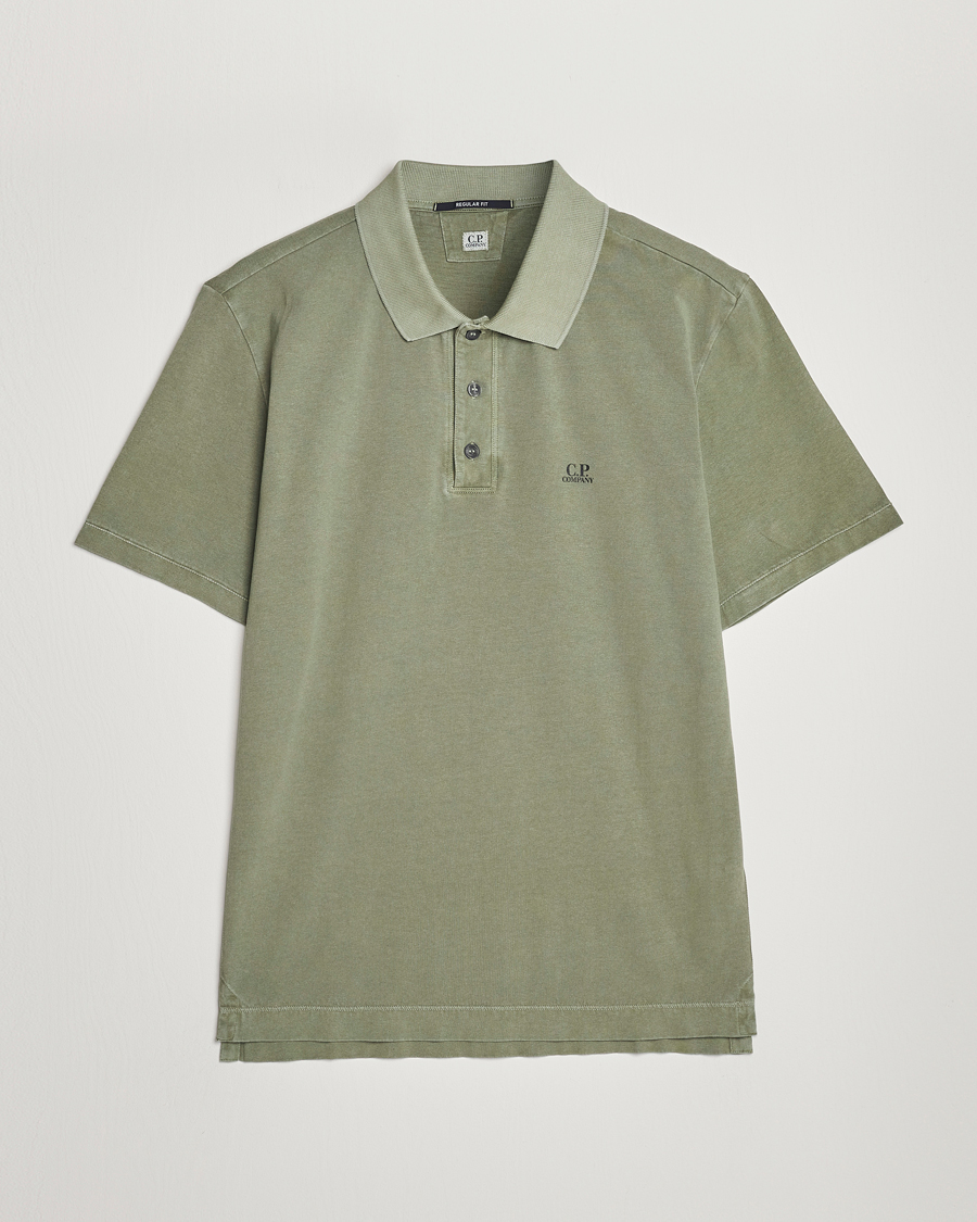 Homme | Polos | C.P. Company | Old Dyed Cotton Jersey Polo Olive