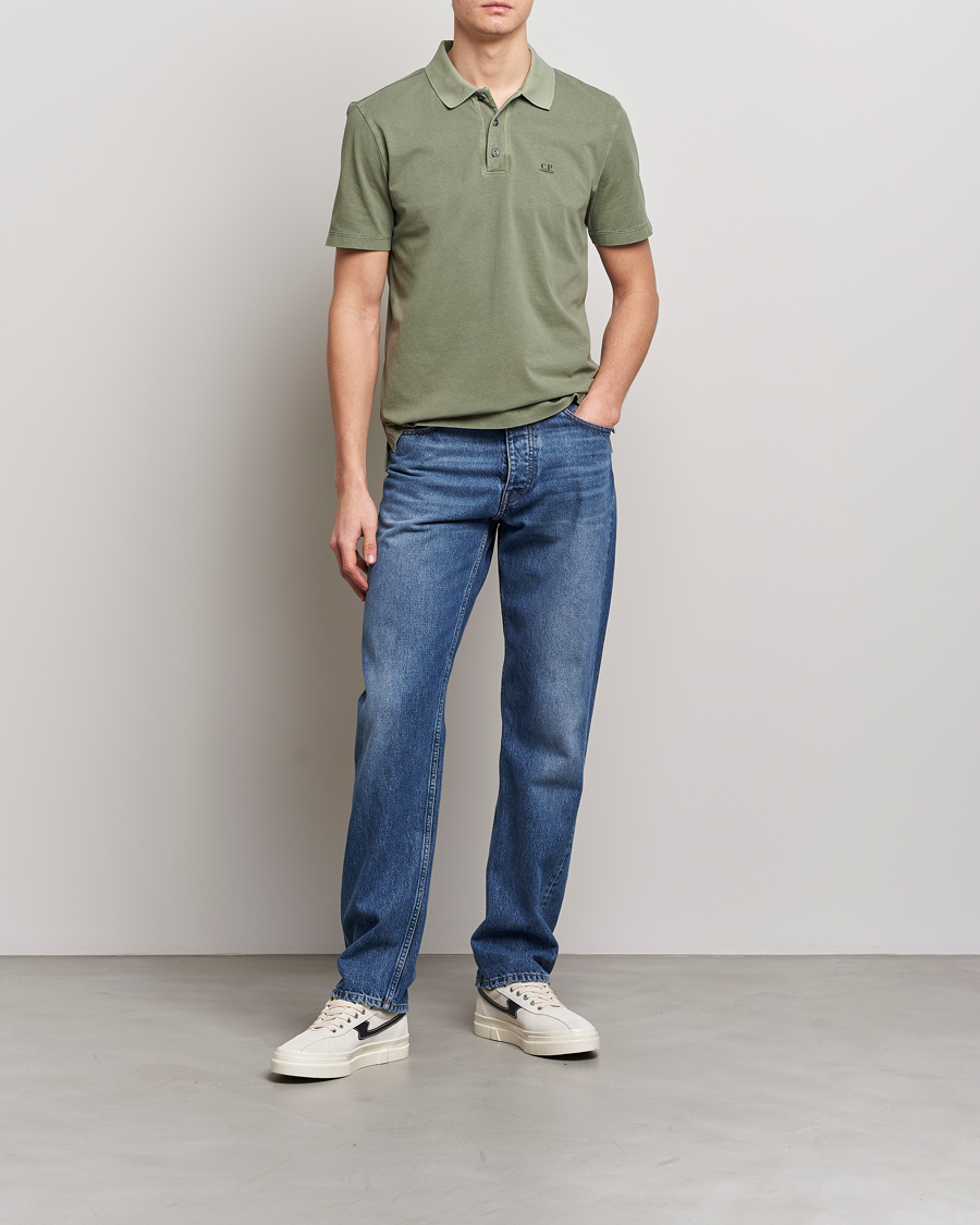 Homme | Polos | C.P. Company | Old Dyed Cotton Jersey Polo Olive