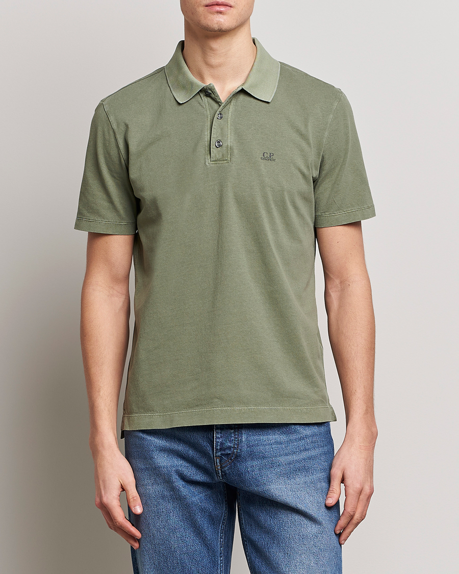 Homme | Polos | C.P. Company | Old Dyed Cotton Jersey Polo Olive