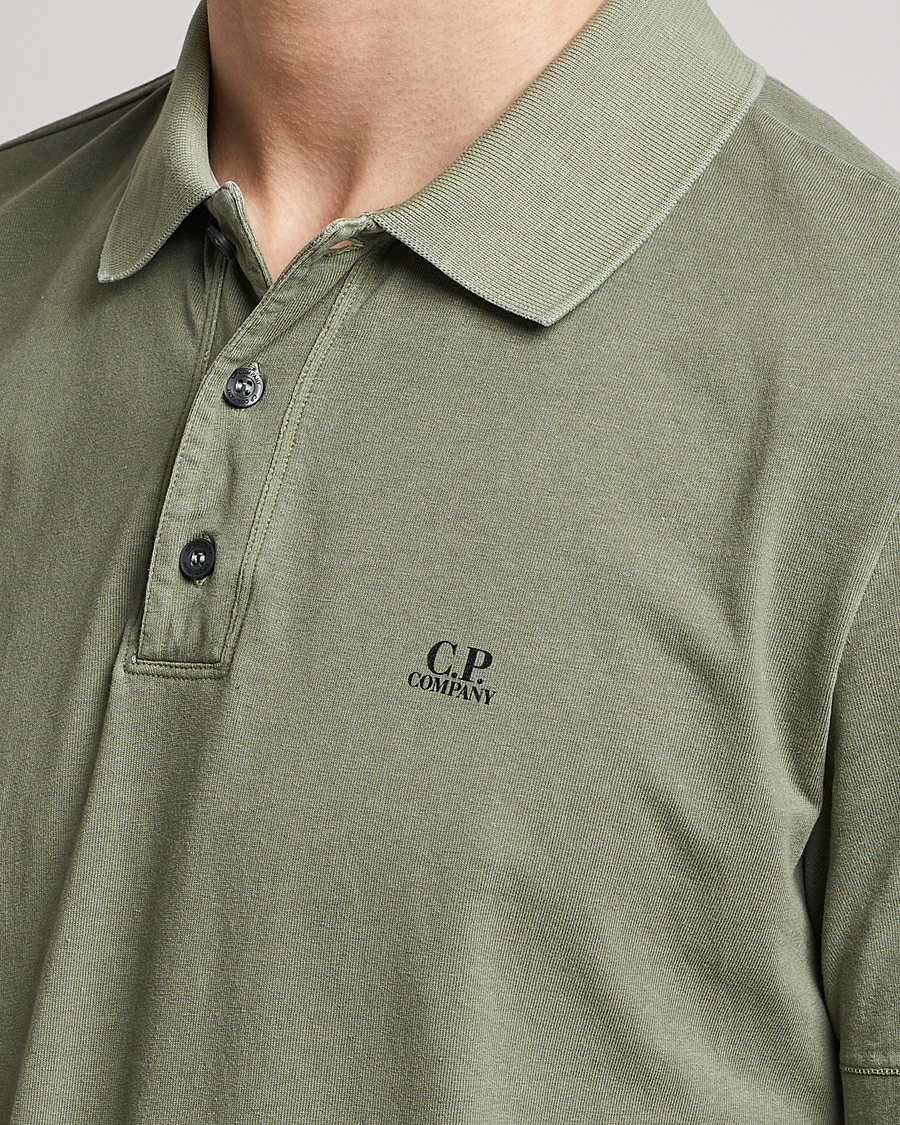 Homme | Polos | C.P. Company | Old Dyed Cotton Jersey Polo Olive