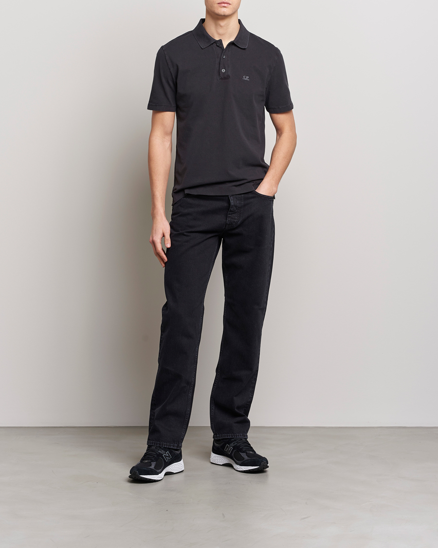 Homme | Polos | C.P. Company | Old Dyed Cotton Jersey Polo Black