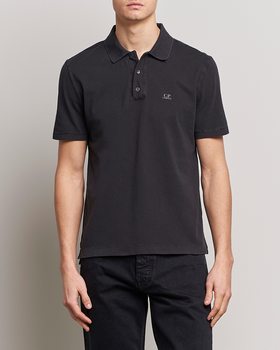 Homme | Polos | C.P. Company | Old Dyed Cotton Jersey Polo Black