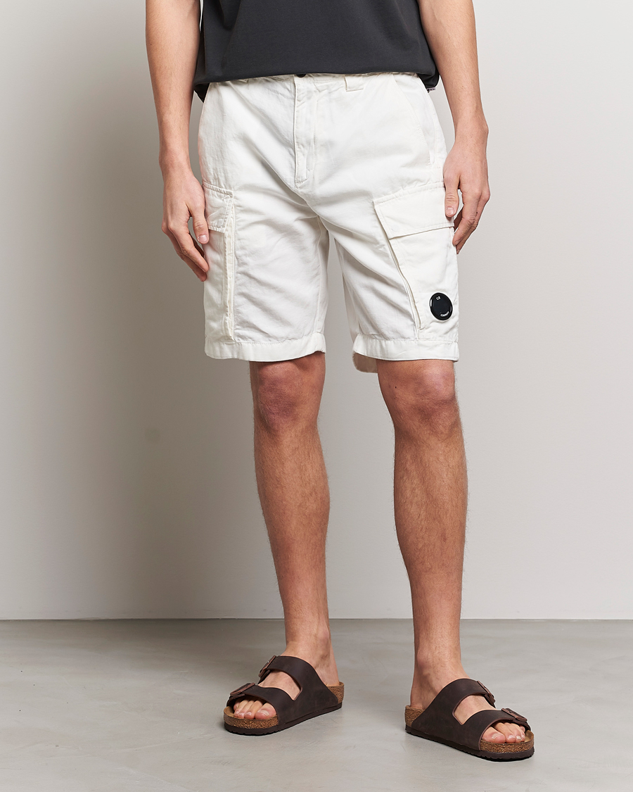 Homme | Shorts | C.P. Company | Cotton/Linen Cargo Shorts White