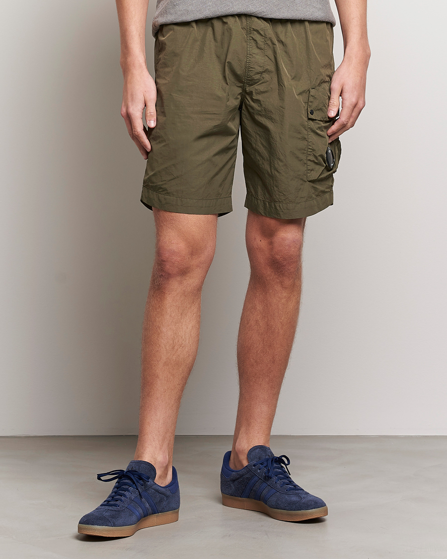 Homme | Shorts | C.P. Company | Flatt Nylon Garment Dyed Shorts Olive