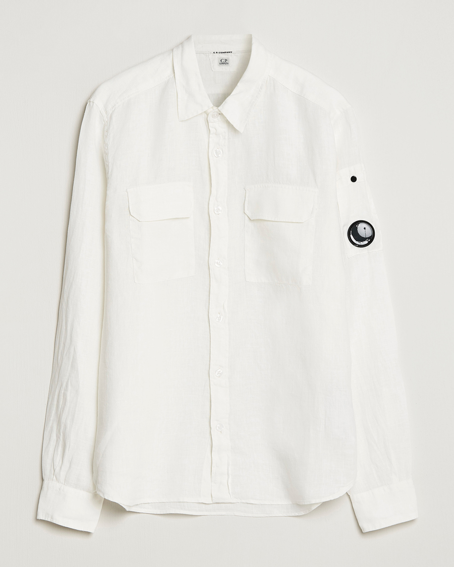 Homme | Chemises | C.P. Company | Long Sleeve Linen Shirt White