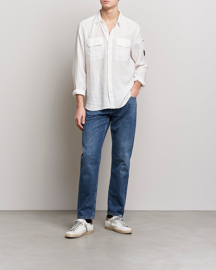 Homme | Chemises | C.P. Company | Long Sleeve Linen Shirt White