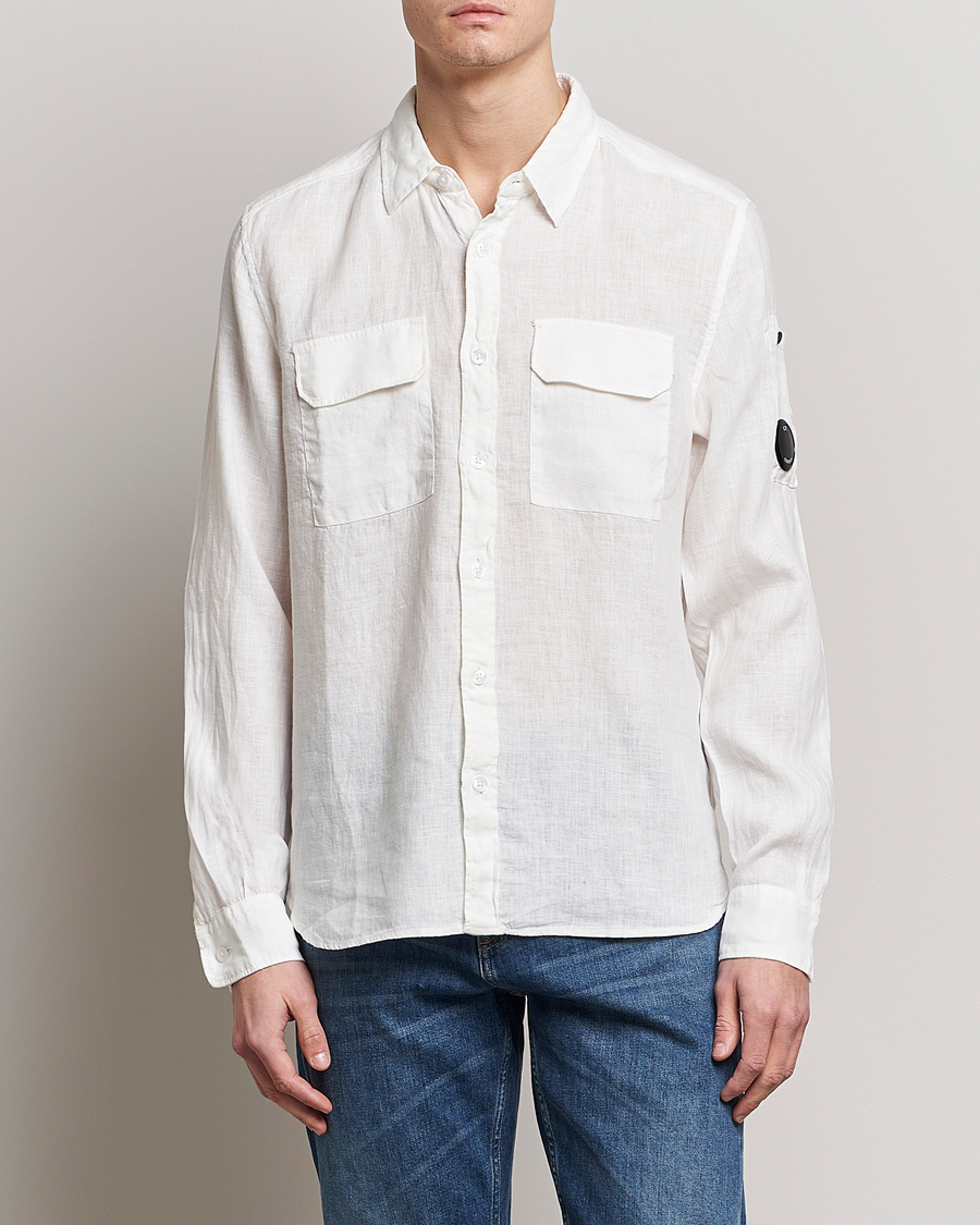 Homme | Chemises | C.P. Company | Long Sleeve Linen Shirt White