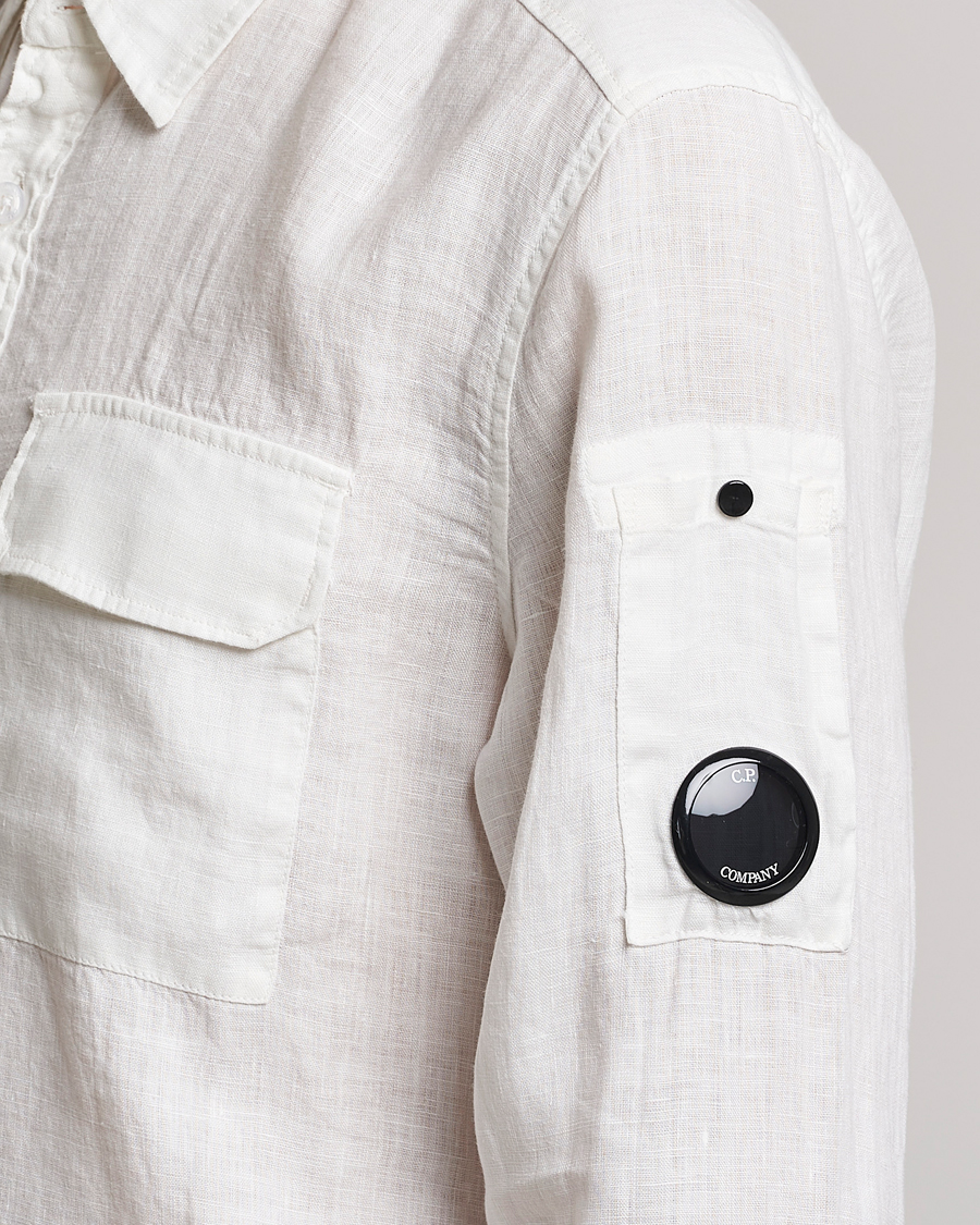 Homme | Chemises | C.P. Company | Long Sleeve Linen Shirt White