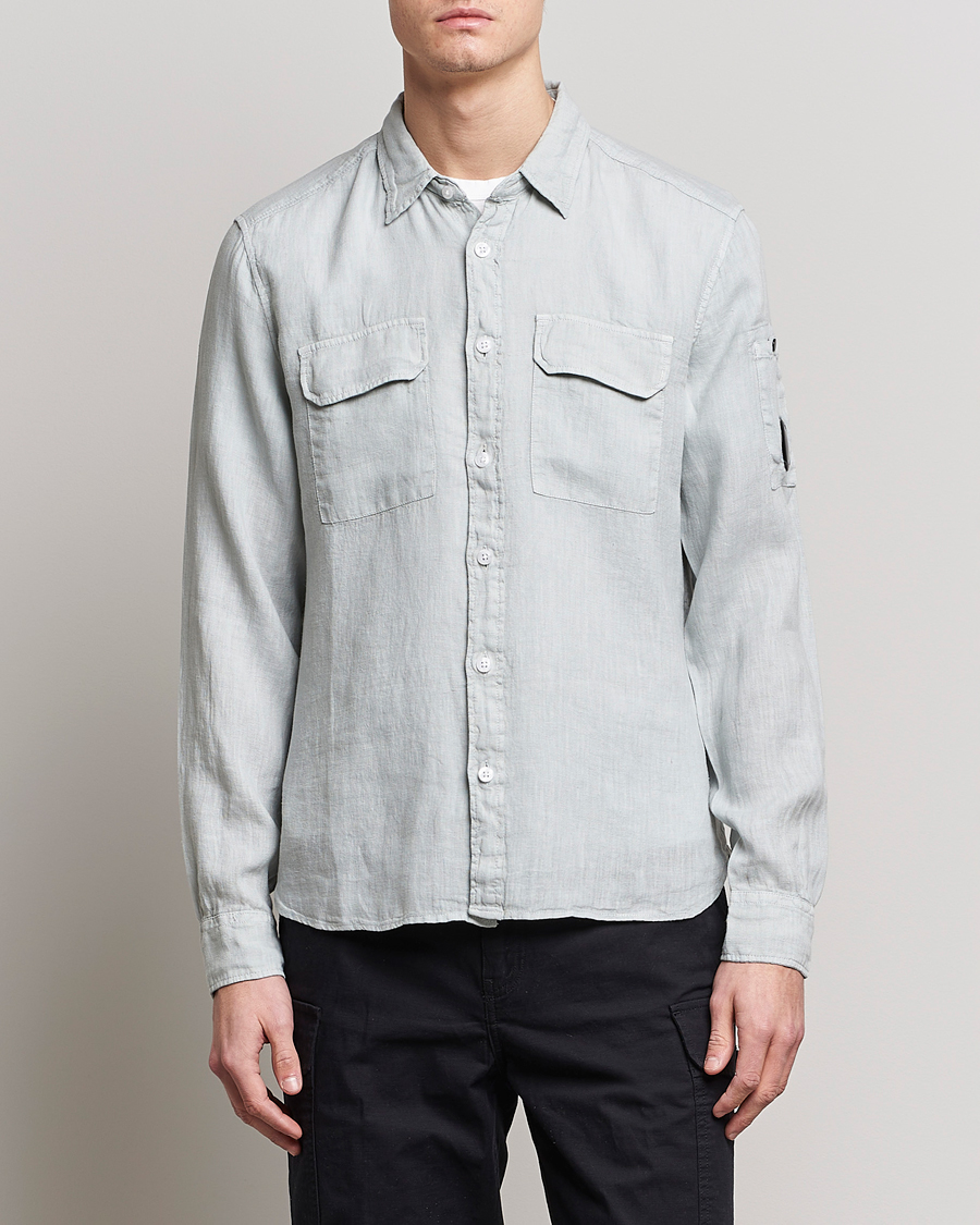 Homme | Chemises | C.P. Company | Long Sleeve Linen Shirt Ocean
