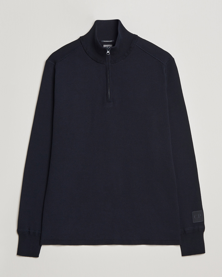 Homme | Pulls Et Tricots | C.P. Company | Metropolis Cotton Crepe Half Zip Navy