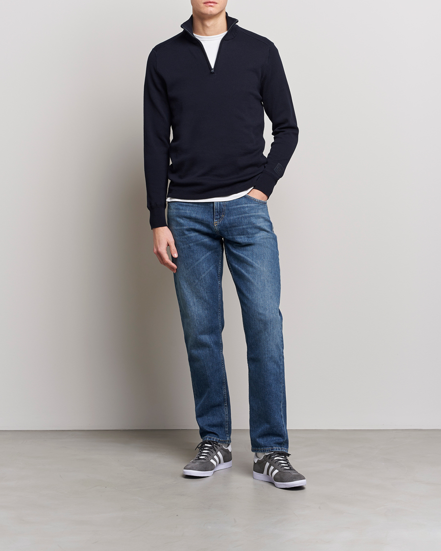 Homme | Pulls Et Tricots | C.P. Company | Metropolis Cotton Crepe Half Zip Navy