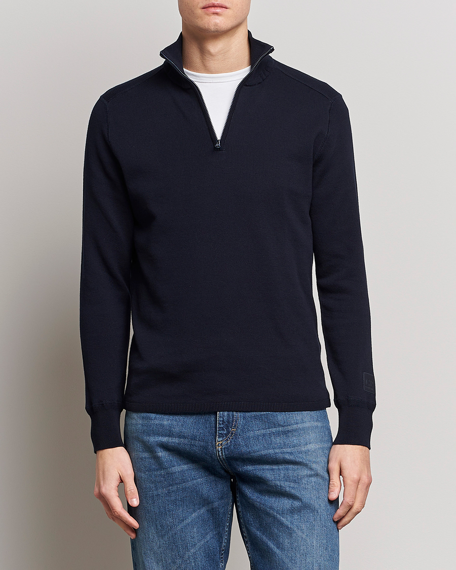 Homme | Pulls Et Tricots | C.P. Company | Metropolis Cotton Crepe Half Zip Navy
