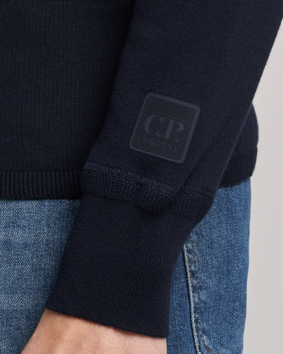 Homme | Pulls Et Tricots | C.P. Company | Metropolis Cotton Crepe Half Zip Navy