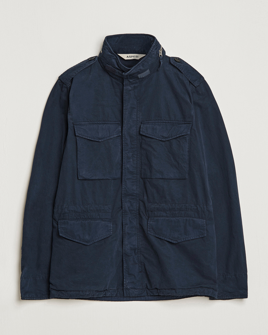 Homme | Manteaux Et Vestes | Aspesi | Cotton Field Jacket Navy