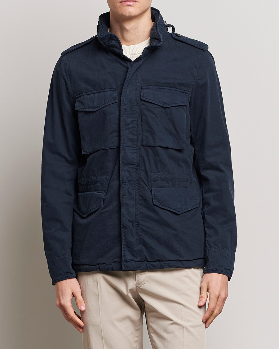 Homme | Manteaux Et Vestes | Aspesi | Cotton Field Jacket Navy