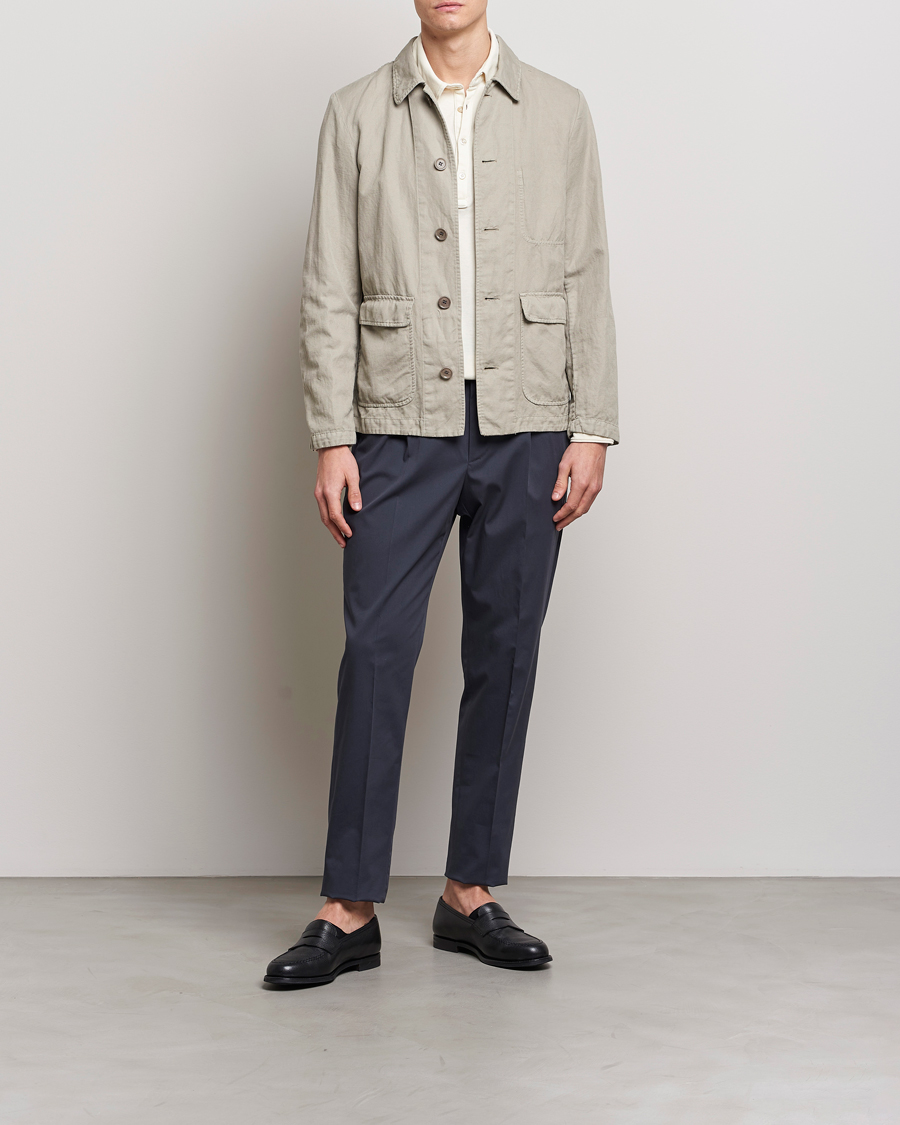 Homme | Manteaux Et Vestes | Aspesi | Tadao Cotton/Linen Shirt Jacket Khaki