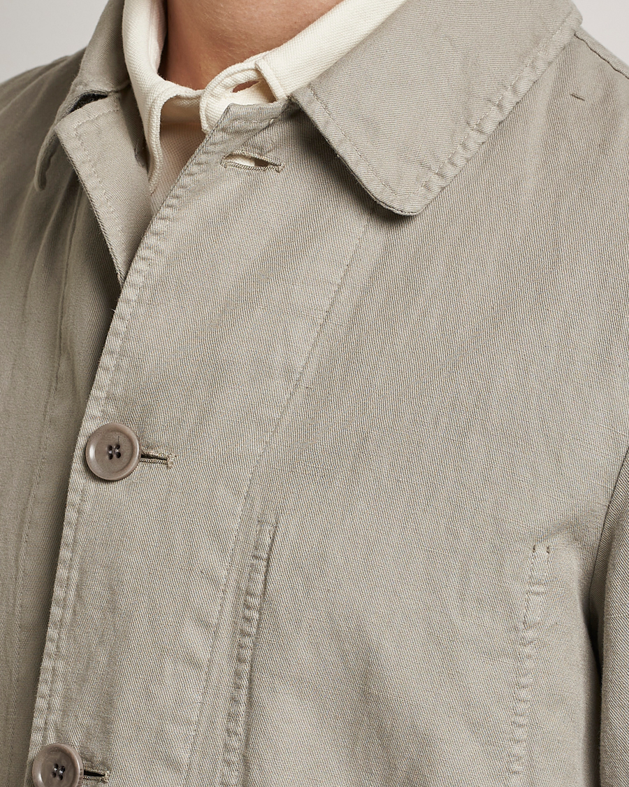 Homme | Manteaux Et Vestes | Aspesi | Tadao Cotton/Linen Shirt Jacket Khaki