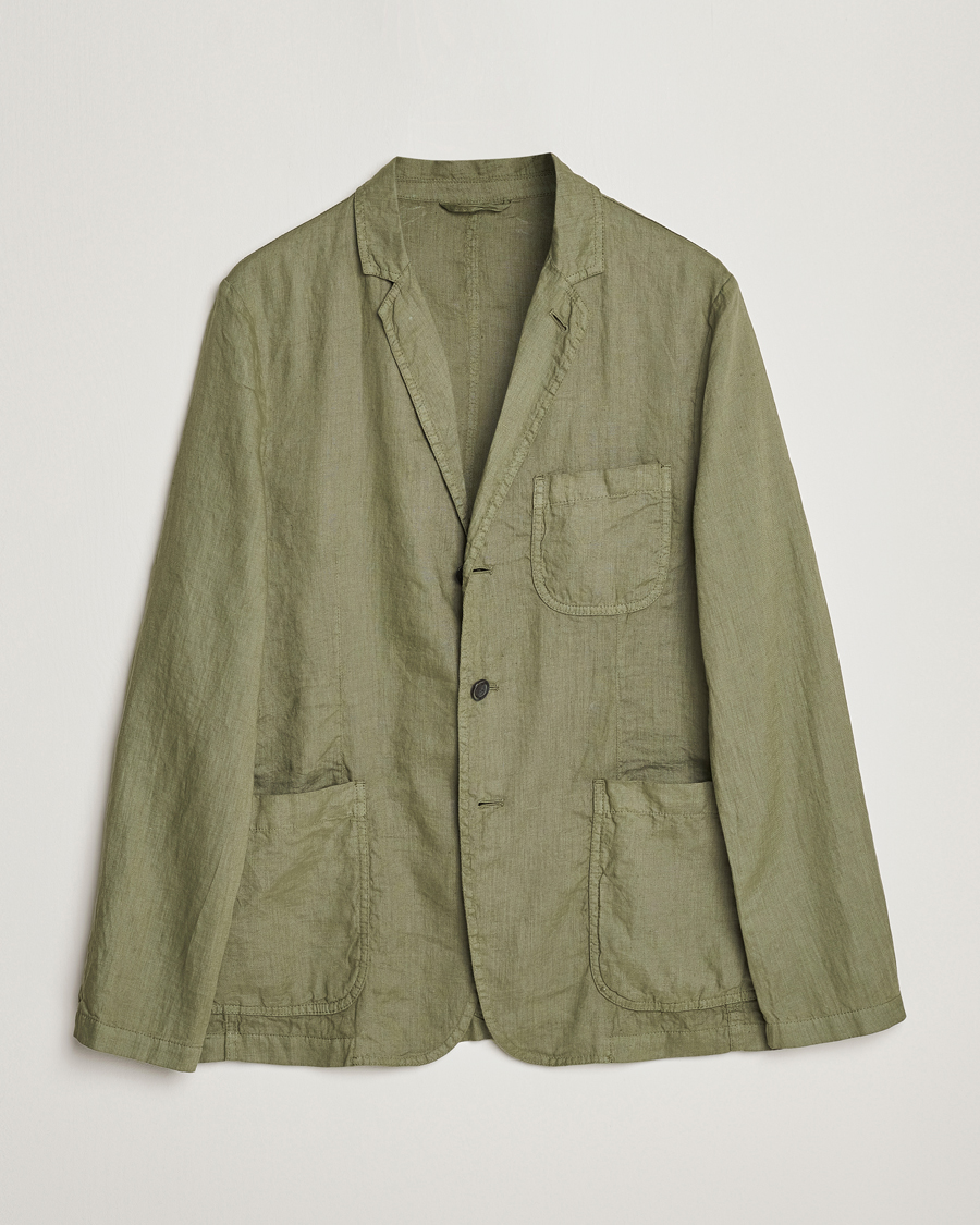 Homme | Blazers | Aspesi | Samuraki Linen Blazer Army Green