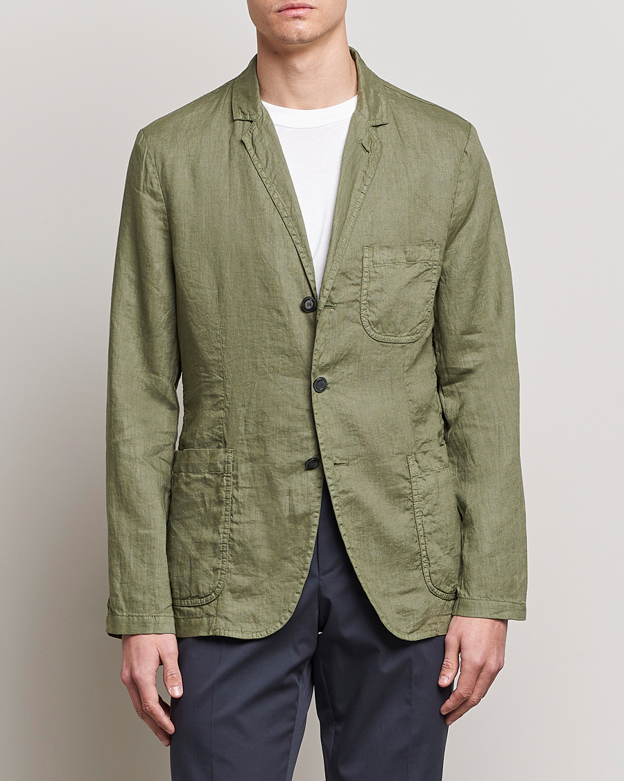 Homme | Blazers | Aspesi | Samuraki Linen Blazer Army Green