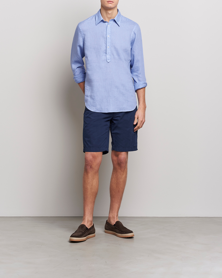 Homme | Shorts | Aspesi | Washed Cotton Cargo Shorts Dark Blue